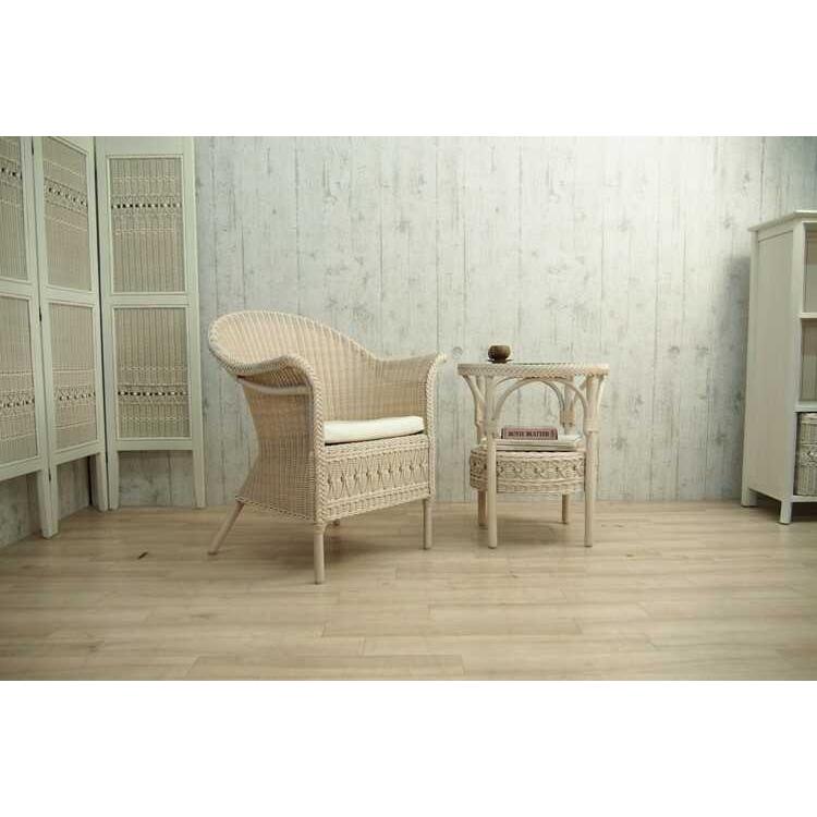 サイドテーブル 丸 ホワイト ラタン ガラス天板 完成品 おしゃれ 籐 白 かわいい ガーリー フレンチ エレガント 直径50cm 姫系 インテリア |  | 13