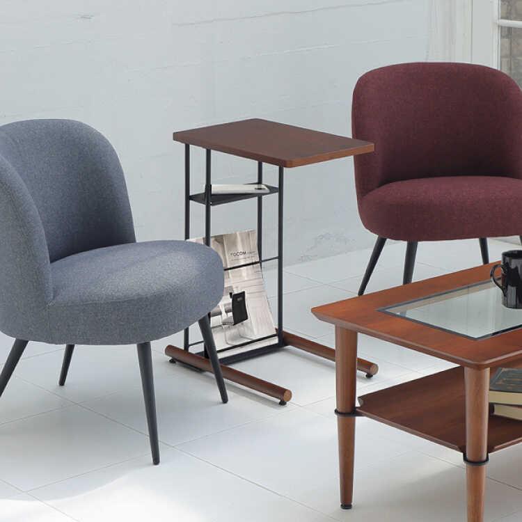 サイドテーブル 天然木 ウォールナット 幅33cm おしゃれ 北欧 棚付き ブックスタンド コノ字 木製 リビング 寝室 アジャスター付き ソファサイド |  | 06