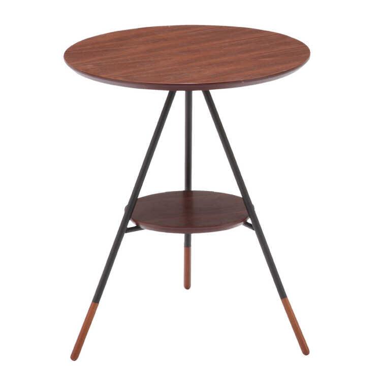 サイドテーブル 丸 おしゃれ 北欧 木製 円形 40cm 天然木 ウォールナット ブラウン 高級 スチール コーヒーテーブル カフェ風 インテリア |  | 02