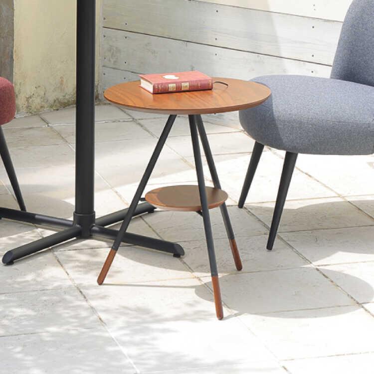 サイドテーブル 丸 おしゃれ 北欧 木製 円形 40cm 天然木