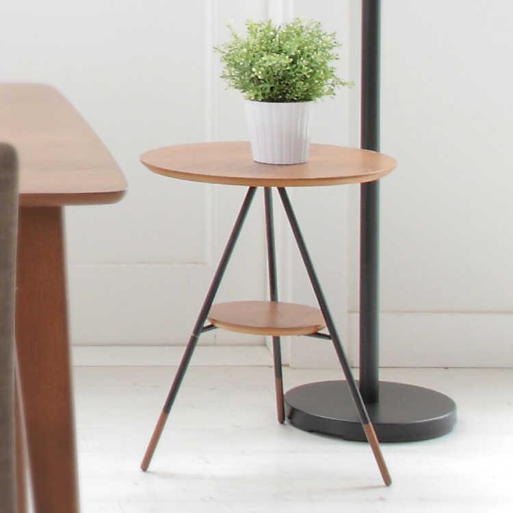 サイドテーブル 丸 おしゃれ 北欧 木製 円形 40cm 天然木