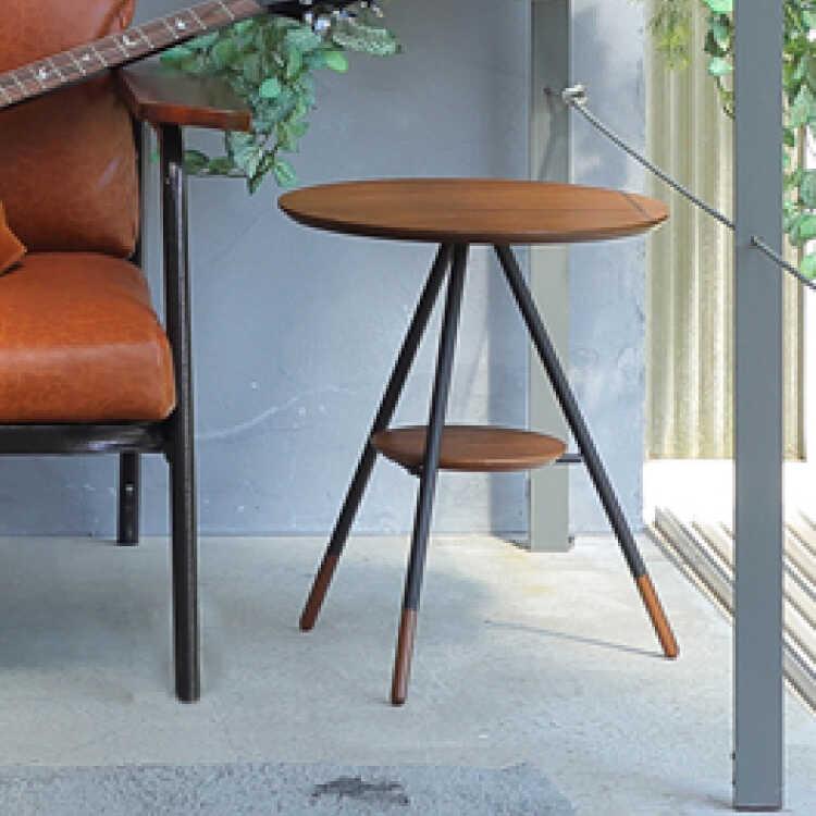 サイドテーブル 丸 おしゃれ 北欧 木製 円形 40cm 天然木