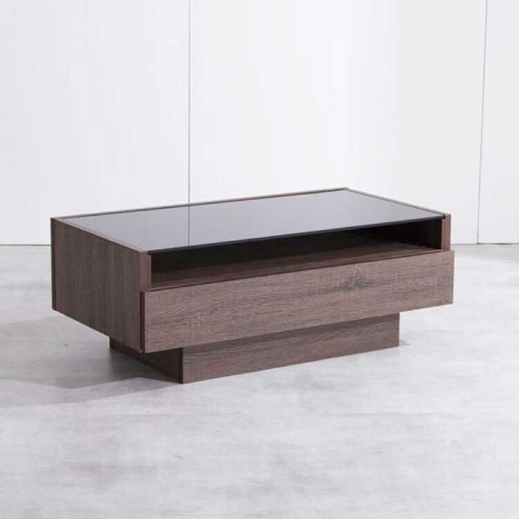 リビングテーブル 引き出し 収納 北欧 モダン ガラス天板 おしゃれ