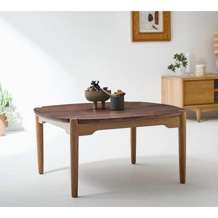 ローテーブル センターテーブル 幅80 正方形 四角 ウォールナット 無垢材 ちゃぶ台 高級 シンプル おしゃれ 和室 北欧 木目 ツートン ブラウン |  | 03