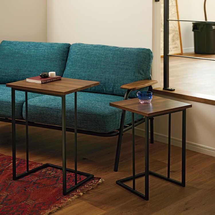 ネストテーブル サイドテーブル ミニテーブル 2個セット ウォールナット柄 高級 コンパクト 小さめ スチール脚 北欧 モダン おしゃれ 飾り棚 |  | 03