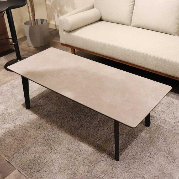 幅120cm・コンクリート柄セラミック製リビングテーブル センターテーブル ローテーブル コーヒーテーブル 長方形 かっこいい モダン おしゃれ モノトーン グレー |  | 01