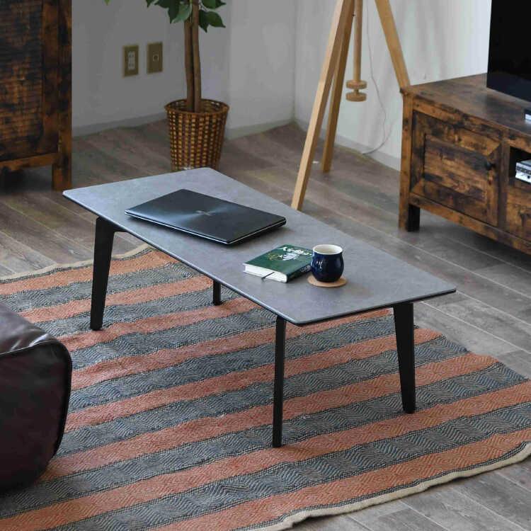 幅120cm・コンクリート柄セラミック製リビングテーブル センターテーブル ローテーブル コーヒーテーブル 長方形 かっこいい モダン おしゃれ モノトーン グレー |  | 08