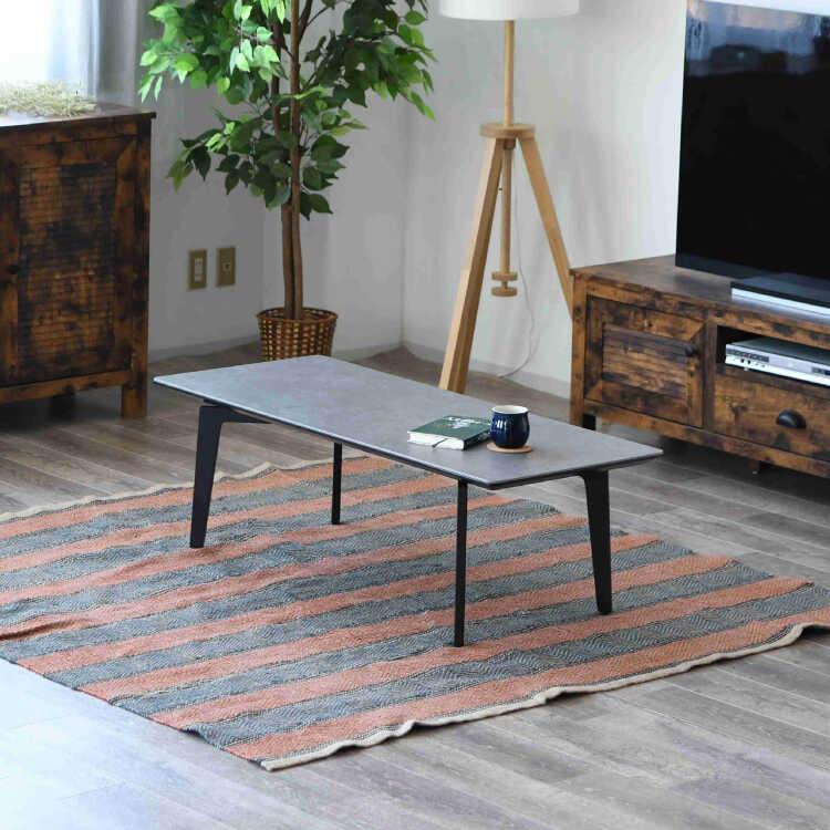 幅120cm・コンクリート柄セラミック製リビングテーブル センターテーブル ローテーブル コーヒーテーブル 長方形 かっこいい モダン おしゃれ モノトーン グレー |  | 09