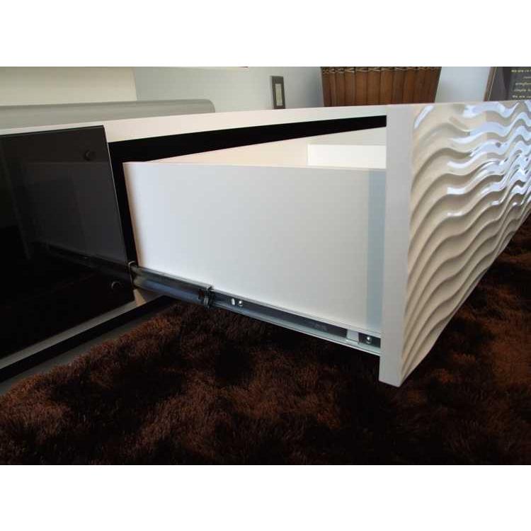 テレビボード 幅170cm ホワイト 白 光沢 ツヤ 艶 ウェーブデザイン