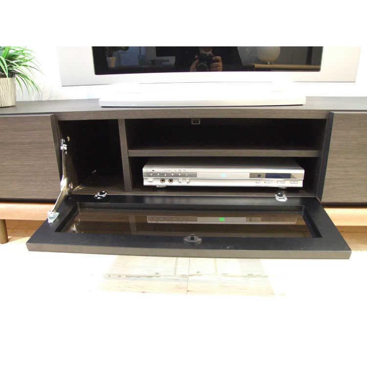 テレビボード 幅160cm ダーク 木目柄 天然木製 ウォールナット製 日本
