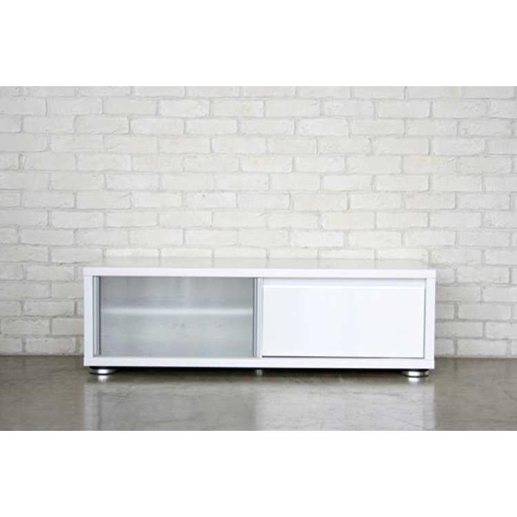 テレビボード 幅120cm 引き戸 白ホワイト（日本製・完成品