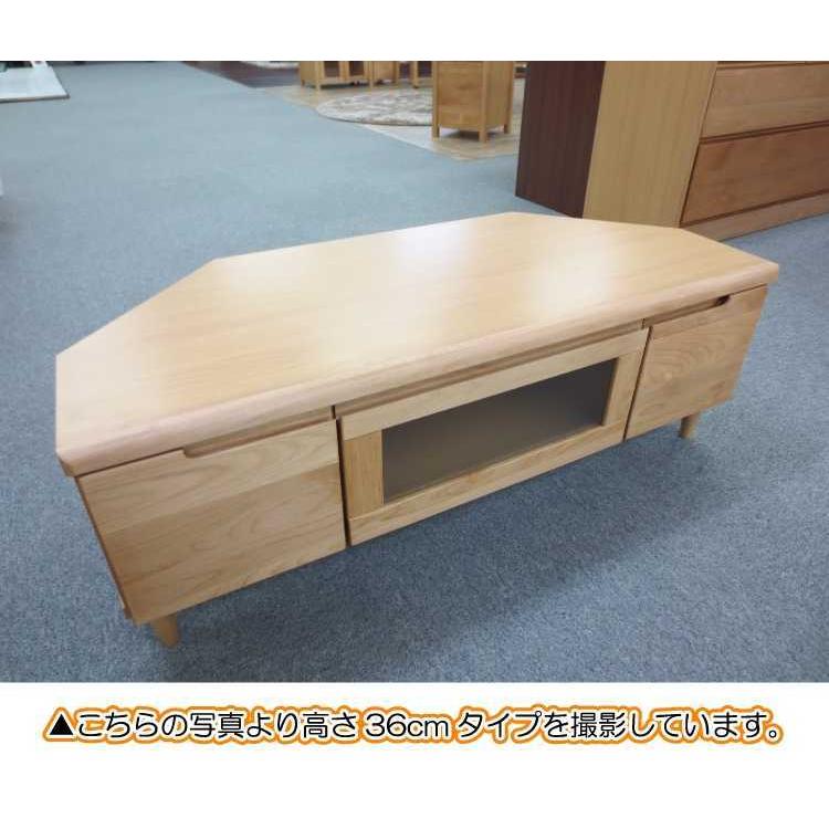 コーナーテレビボード 幅100cm 無垢材 ウッド 高さ36cm 高さ44.5cm