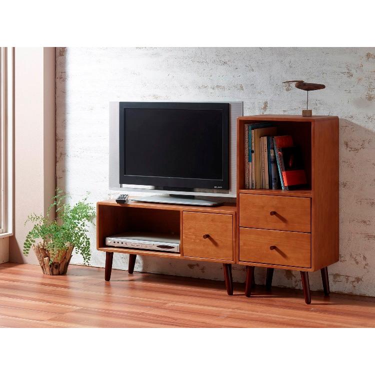 テレビボード 幅80cm 天然木製 ラバーウッド 北欧 完成品