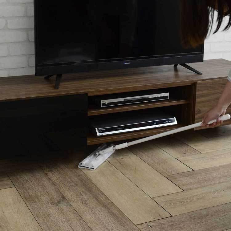 TVボード テレビ台 ローボード 幅176cm ブラウン 木目 ブラック
