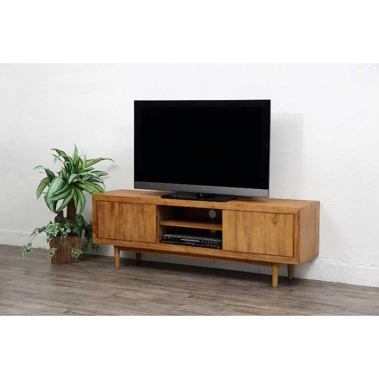 テレビ台 幅150cm 天然木製 チーク 無垢材 ナチュラル : インテリアル
