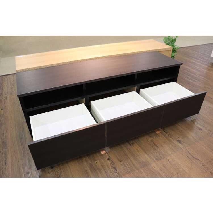 テレビ台（ボード）引き出し付き　ブラウン木製　幅150センチ テレビ台 TVボード 幅150cm ダークブラウン 完成品 日本製 完成品