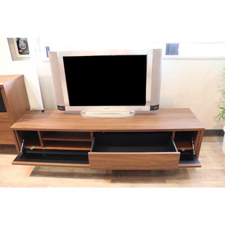 テレビボード 幅150cm 木目 ブラックガラス ブラウン おしゃれ 一枚扉