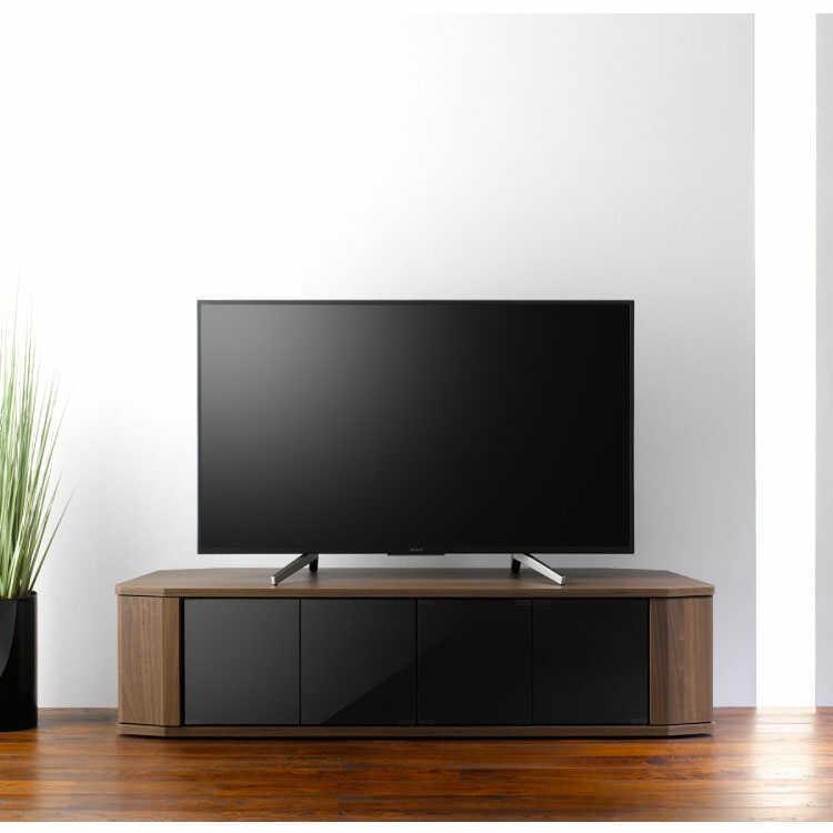 テレビボード TV台 コーナー 三角 大型 幅150cm キャスター付き 木目 