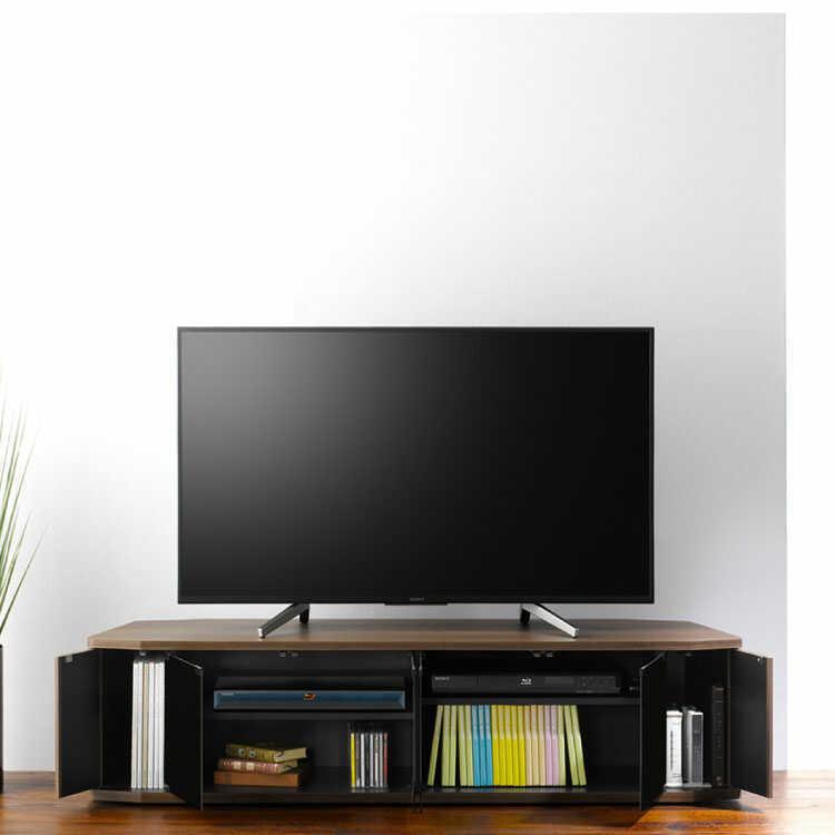 テレビボード TV台 コーナー 三角 大型 幅150cm キャスター付き 木目 