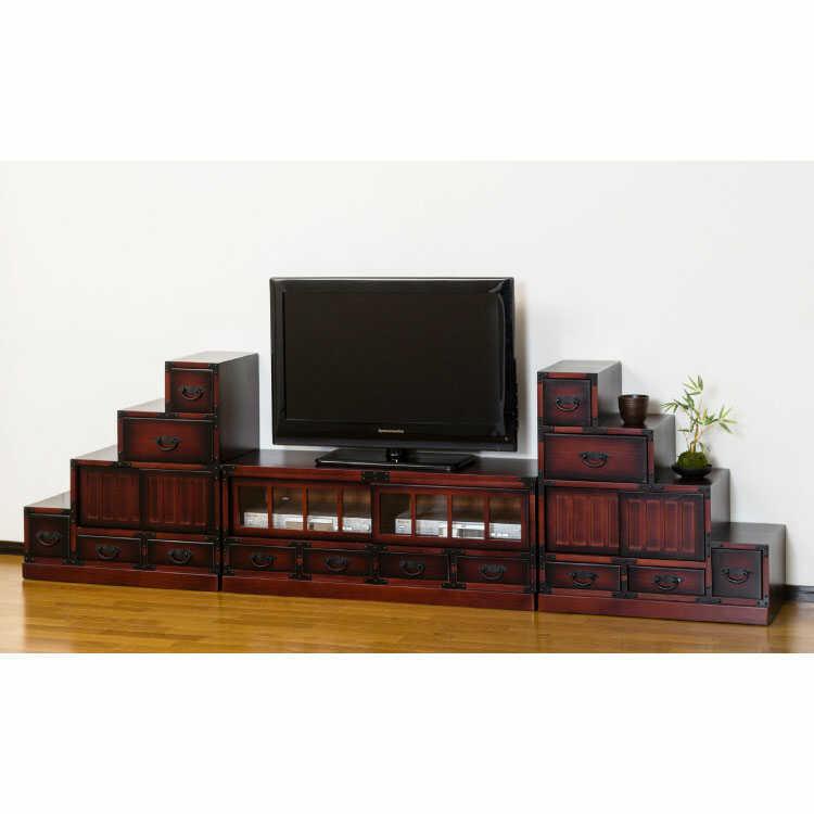 ローボード テレビ台 TVボード 幅100cm 民芸家具調 ブラウン ローボード テレビ台 TVボード 幅100cm 民芸家具調 ブラウン