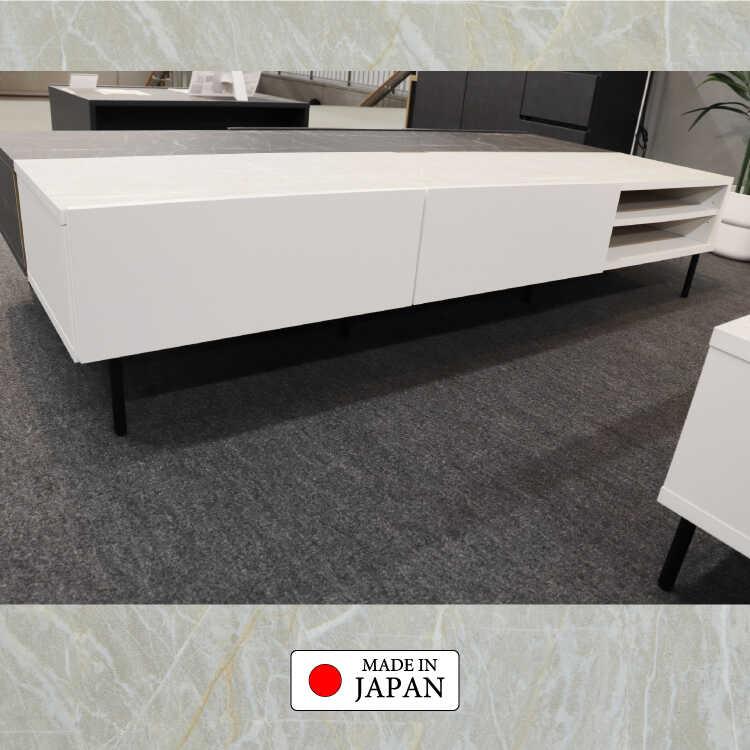 80【新品】テレビ台 テレビボード 40型対応　大理石調　引出収納　ホワイト 幅180cm・ホワイト大理石柄のモダンな日本製テレビ台 搬入設置サービス