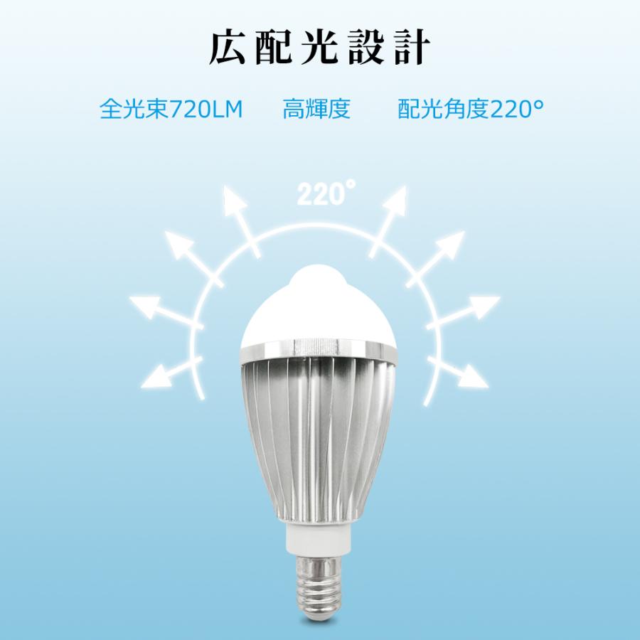 人感センサー LED電球 E17 E26 40W形相当 自動点灯 自動消灯 センサー
