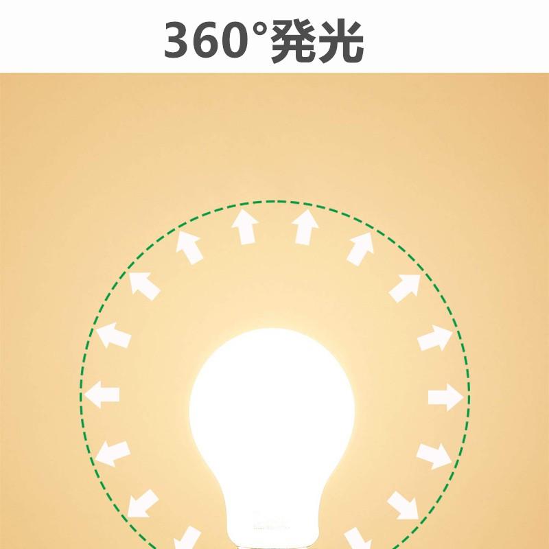 LED電球 E26 60W相当 8W 広角360度 調光 電球色 昼光色 一般電球・全