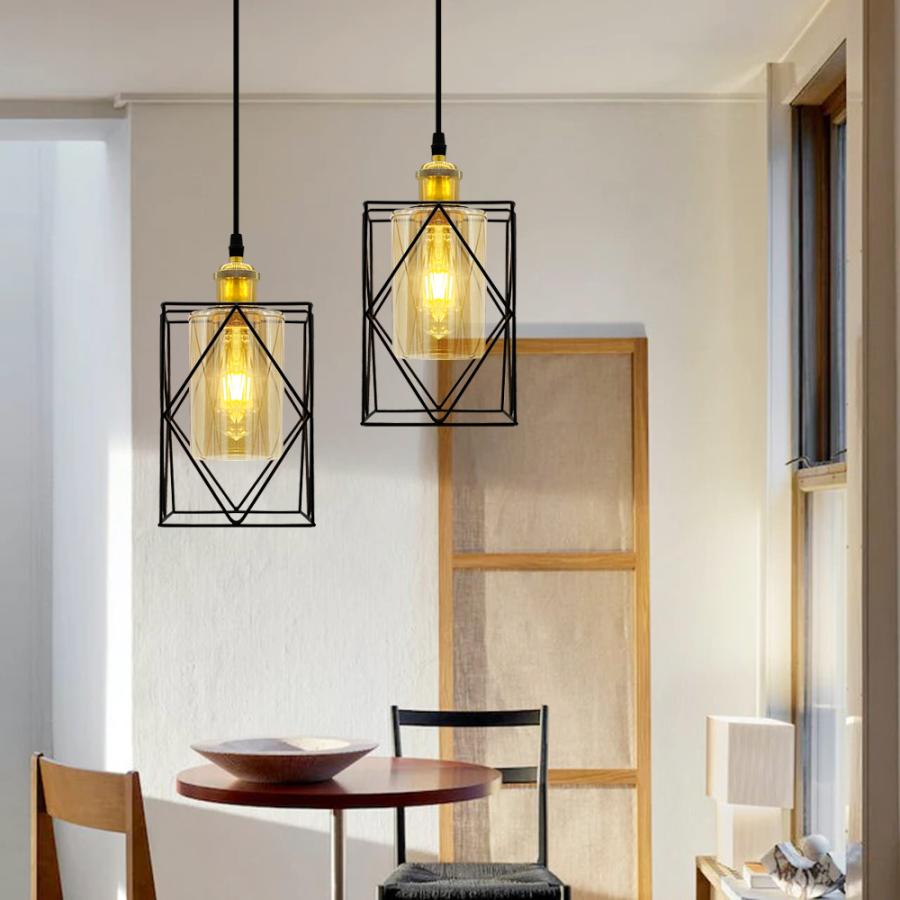 吊り下げ照明 アンバーガラス ペンダントライト 北欧風 おしゃれ