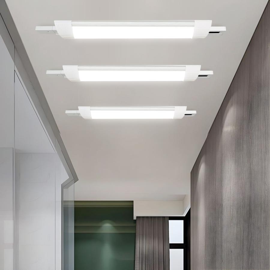 LEDベースライト 120CM ダクトレール用 薄型 器具一体型 レールライト レール照明 広発光 取付簡単 工事不要 5台セット_13