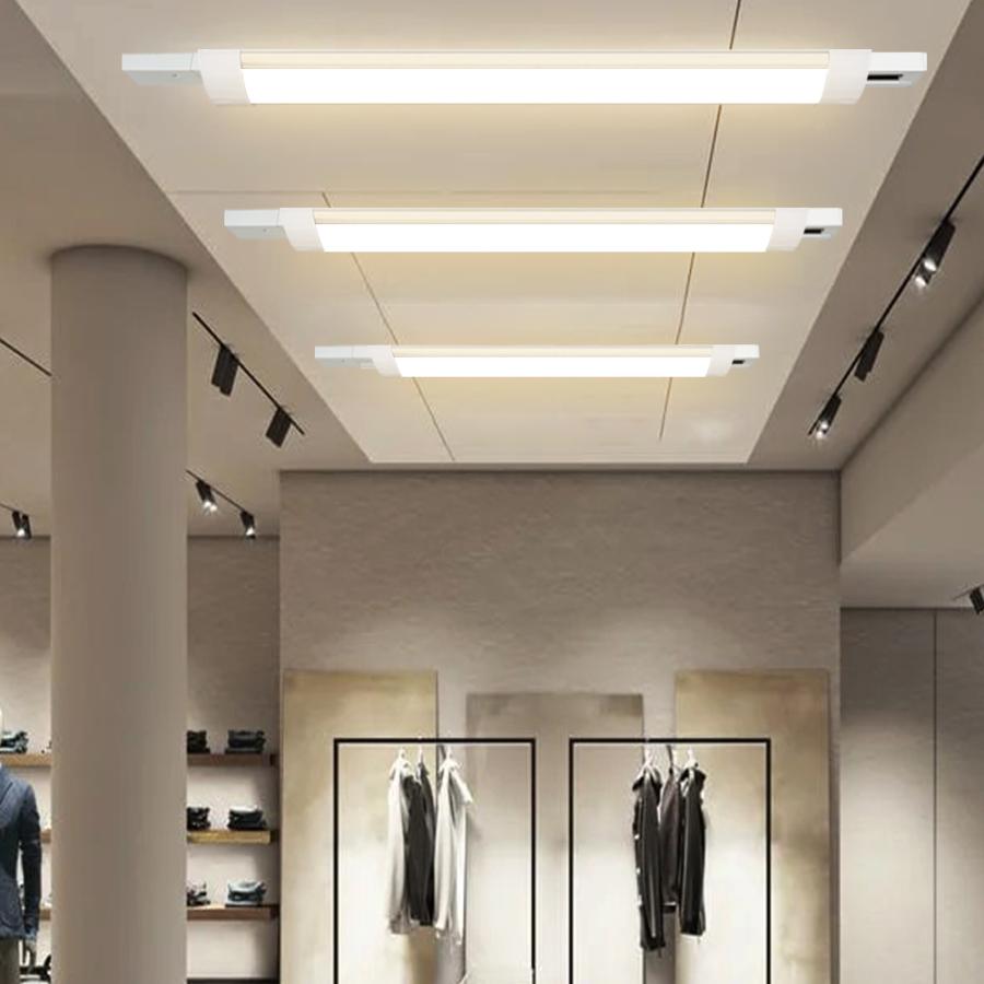 LEDベースライト 120CM ダクトレール用 薄型 器具一体型 レールライト レール照明 広発光 取付簡単 工事不要 5台セット_14
