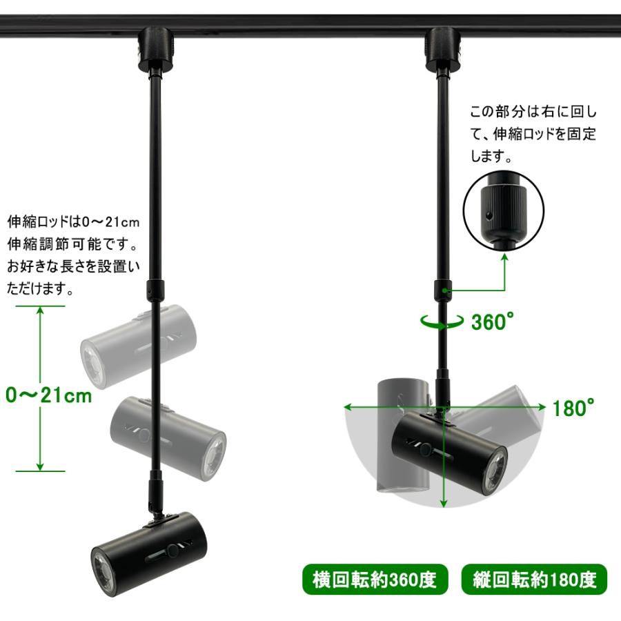 ロングスポットライト ライティングレール一体型シーリングライト2個セット スポットライト ロングロッド E26 ダクトレール ライティングレール