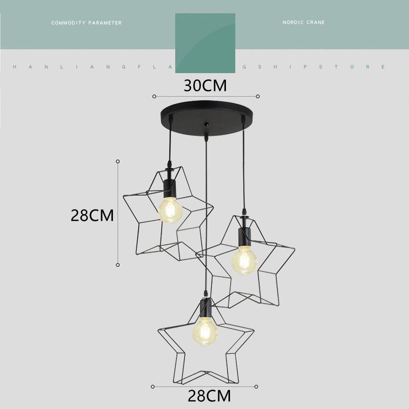 爆買シーリングライト3灯星型ペンダントライト北欧 E26 吊り下げ