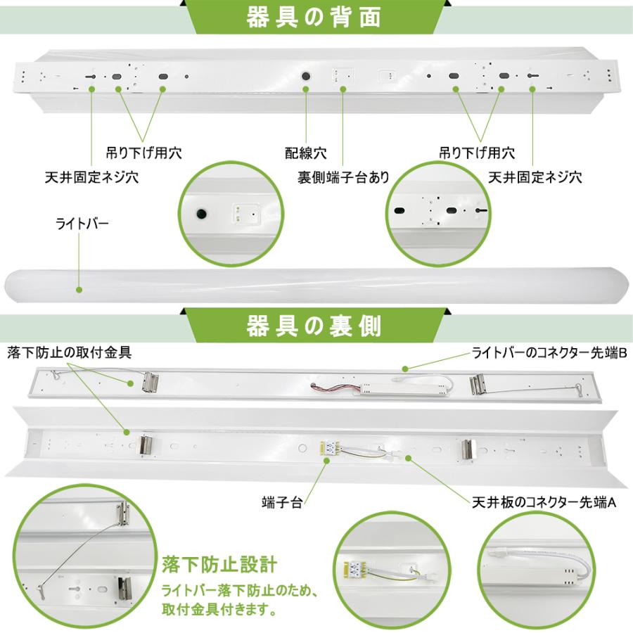 LEDベースライト笠付トラフ一体型　高輝度5380LM　器具一体型　一体型照明　天井直付型　蛍光灯照明器具　天井照明　ベースライト　LED蛍光灯器具｜interiasanwajapan｜04