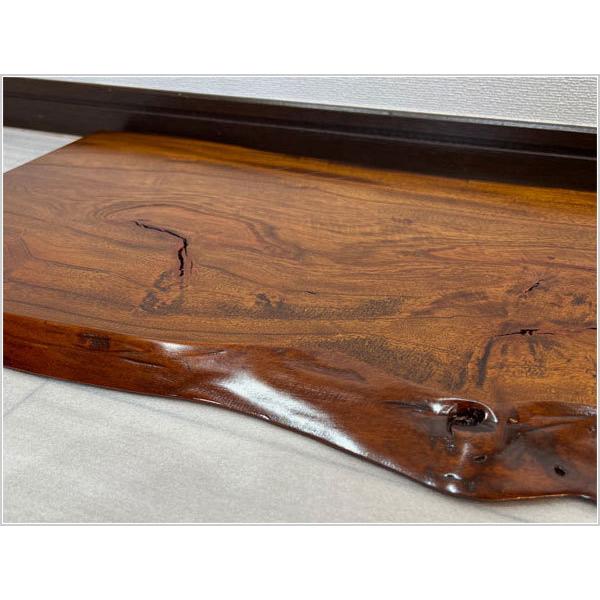 小物などお買い得な福袋 花台 木製 床の間 和風 飾り台 欅無垢材 飾り板 国産 敷板 日本製 高級 Promed Srv Br