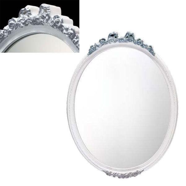 【送料無料】 ウォールミラー シルバー 白 ホワイト 吊り鏡 北欧 壁掛け鏡 アンティーク 壁掛けミラー おしゃれ 壁掛け鏡、ウォールミラー