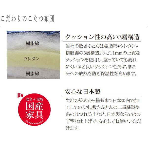 コタツ布団 長方形 こたつ布団 おしゃれ 掛け布団 敷き布団 日本製 国産 幅105cm 幅120cm 幅135cm 幅150cm 幅180cmの画像