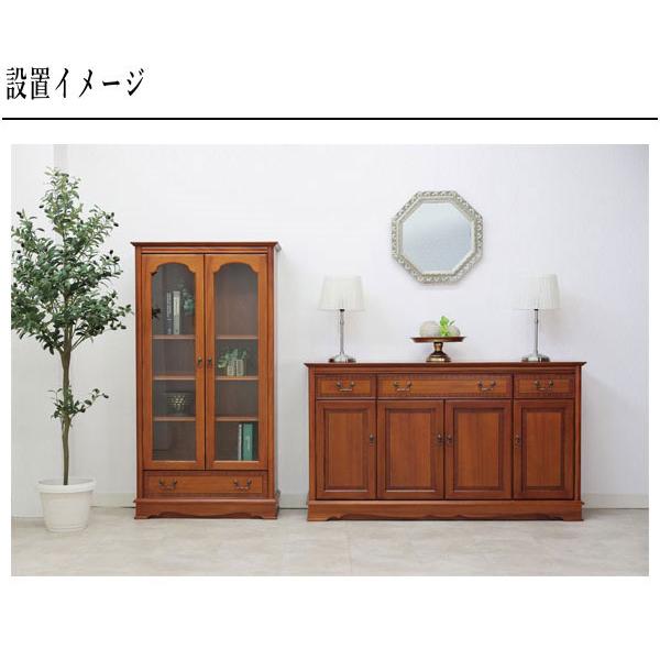 Brighton 東海家具 ステンドグラス扉付き木製キャビネット サイドボード 東海家具工業 キャビネット おしゃれ リビングボード 完成品 本棚