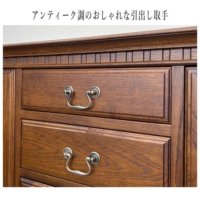 サイドボード 収納 アンティーク キャビネット 木製 ガラス リビング