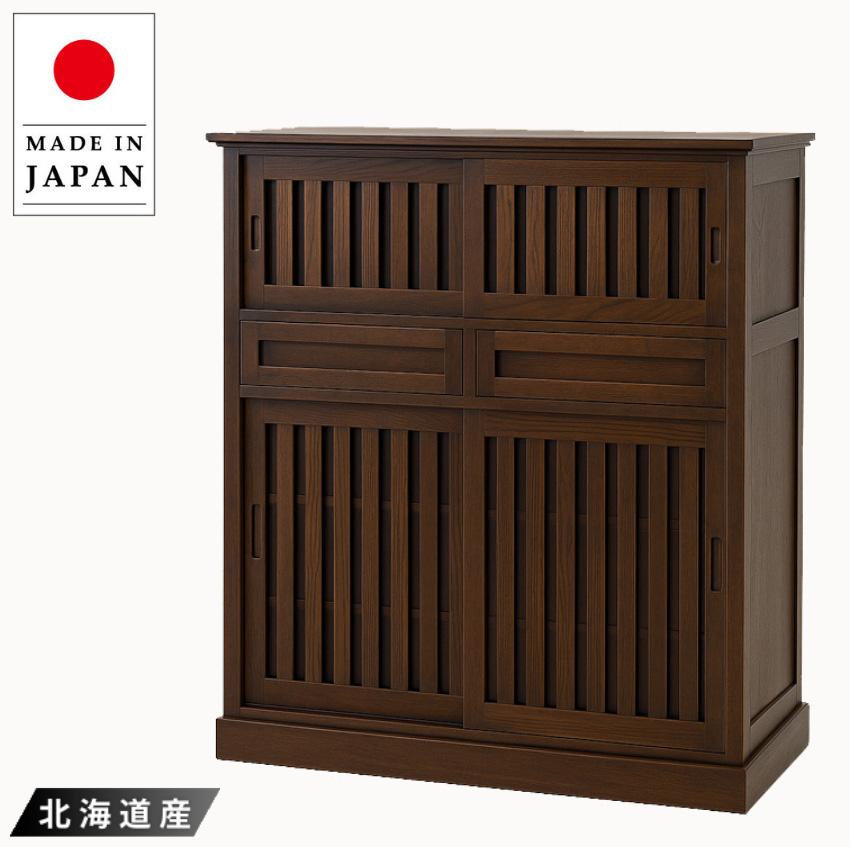 リビングボード 和風 和室 サイドボード 無垢 木製 キャビネット