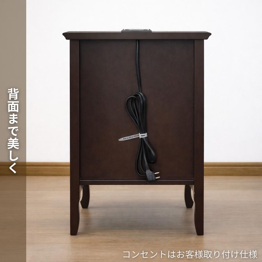 東海家具　ナイトテーブル　猫脚　木製　コンセント付き　完成品 東海家具工業 ナイトテーブル コンセント付き ベッドサイドテーブル