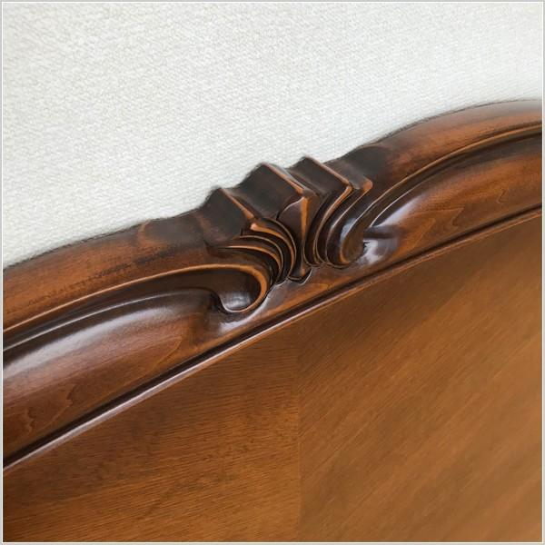 ダブル ベッドフレーム ダークブラウン アンティーク調 アンティーク調