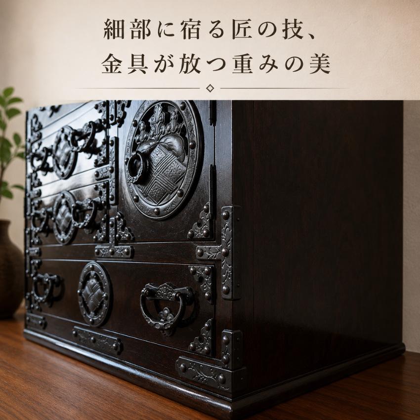 岩谷堂箪笥 ミニチェスト 木製 無垢 小引き出し 鍵付き 小物タンス