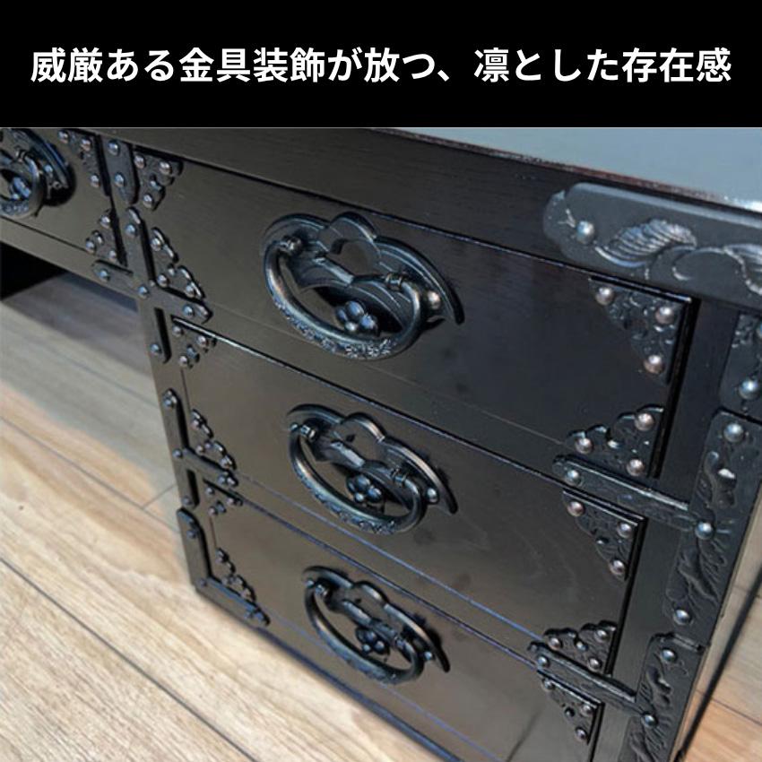 岩谷堂箪笥 文机 和風 和室 両袖文机 無垢 木製 ローデスク 収納