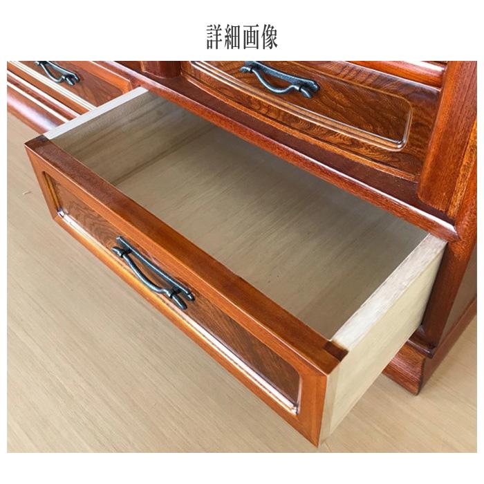 茶箪笥 和風 茶タンス 和室 茶ダンス 欅 飾り棚 ガラス扉付き 食器棚