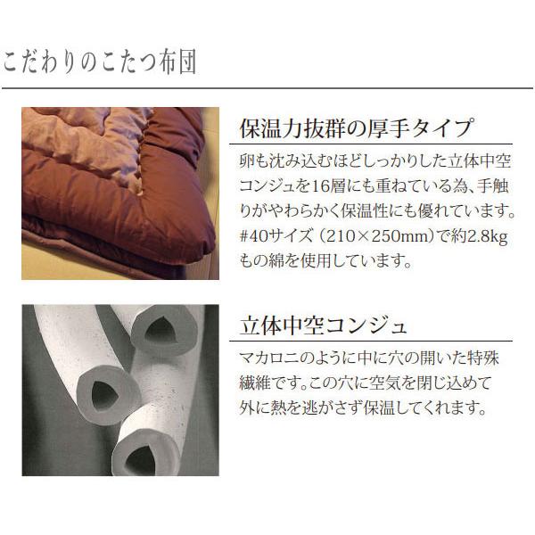 こたつ布団 長方形 コタツ布団 おしゃれ 掛け布団 敷き布団 日本製 国産 幅105cm 幅120cm 幅135cm 幅150cm 幅180cm_3