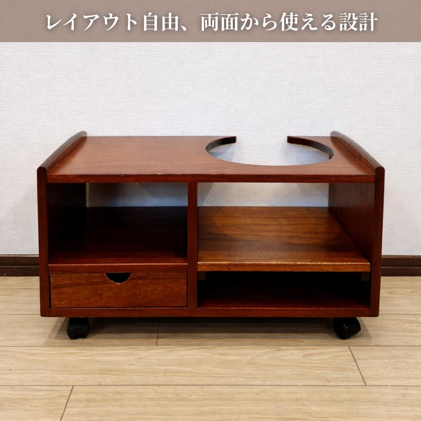 神谷家具 ポットワゴン 和風 和室 お座敷ワゴン キャスター付き