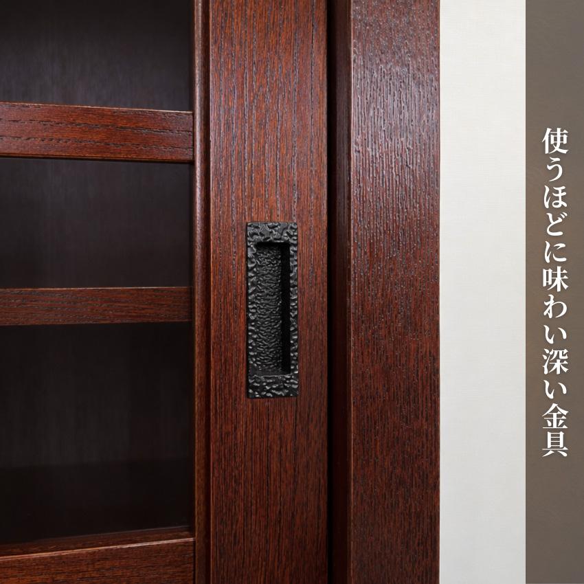 膳戸棚 欅 無垢 食器棚 完成品 食器戸棚 引き戸 水屋箪笥 和風 和茶棚