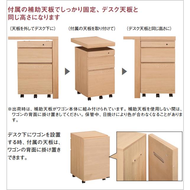 カリモク デスクワゴン 鍵付き サイドワゴン キャスター付き デスク