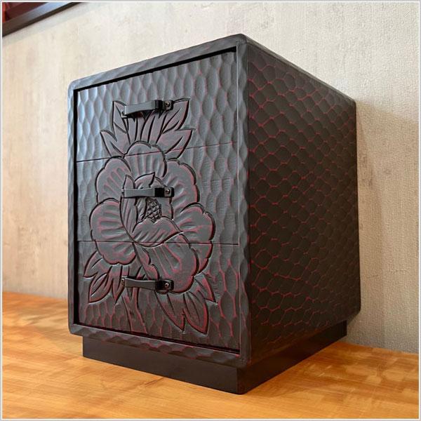 ケンホープ 鎌倉彫 ミニチェスト 木製 小引き出し 収納ケース 整理箱