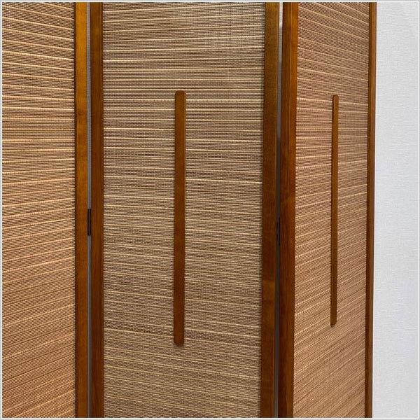 スクリーン和風モダンパーテーション　3連屏風　変わり織り竹簾使用訳アリ特価　② 衝立 和風 パーテーション おしゃれ 屏風 3連 簾屏風 日本製